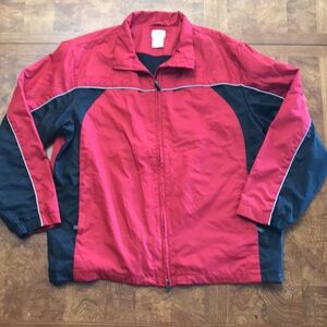 🌻3/$20🌻Vintage R & R Sport Windbreaker Jacket Red 7 Black Large
